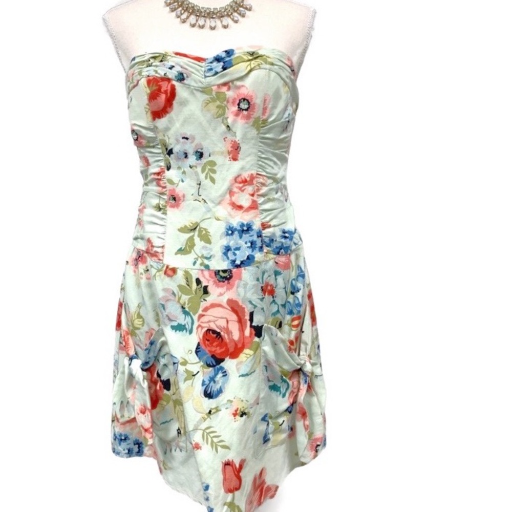 NANETTE LEPORE STRAPLESS SWEETHEART FLORAL DRESS 4